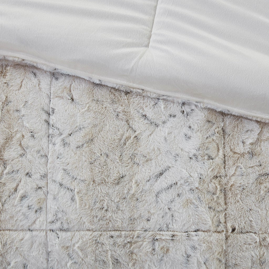 King 4PC Faux Fur Comforter Set