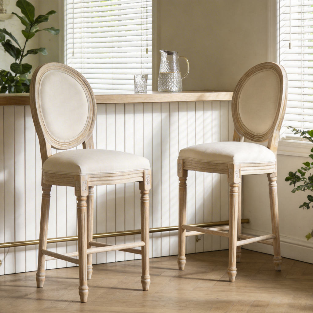French Country 26'' Height Bar Chairs Set of 2