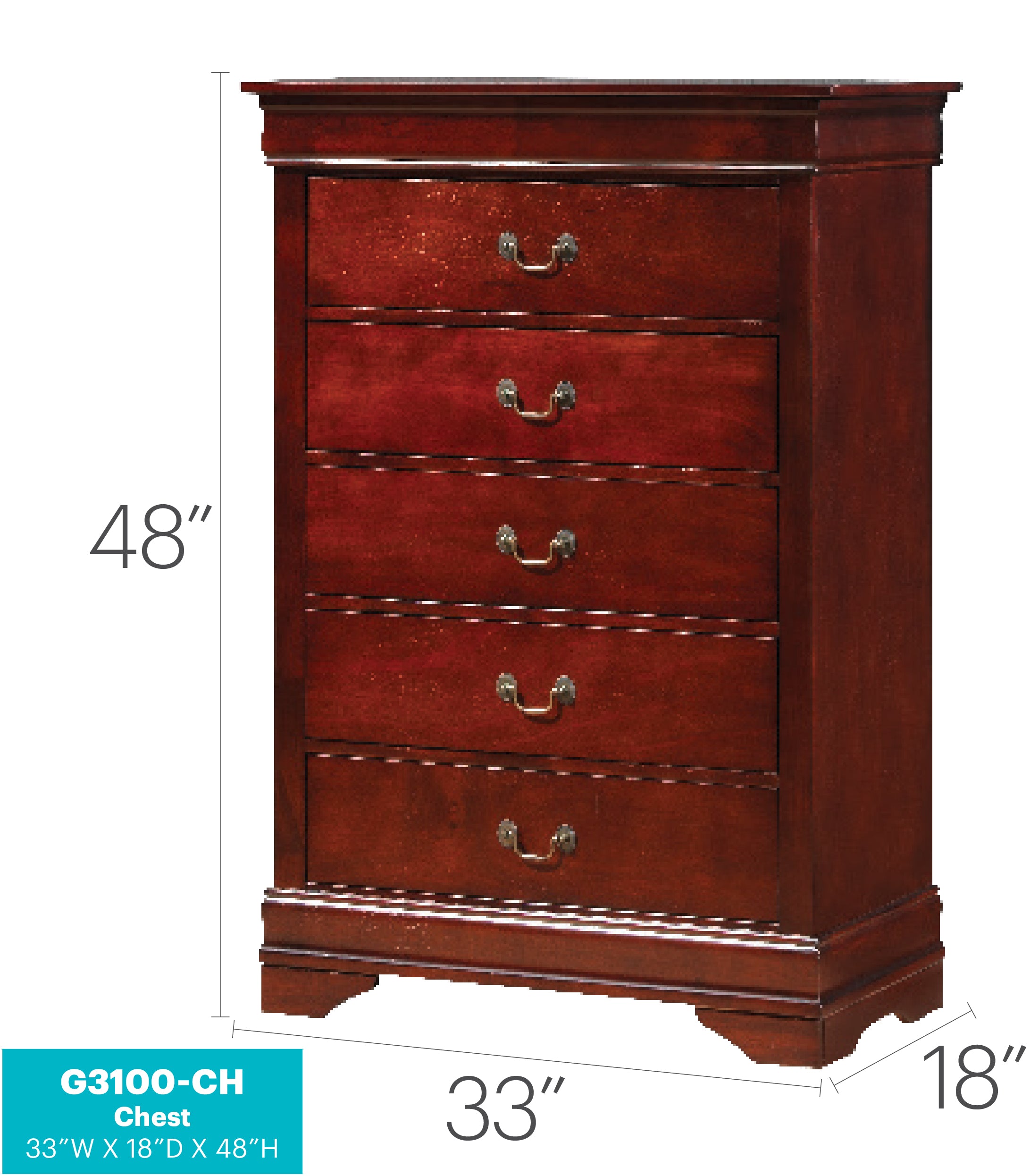 Louis Philippe G3100-CH Chest , Cherry