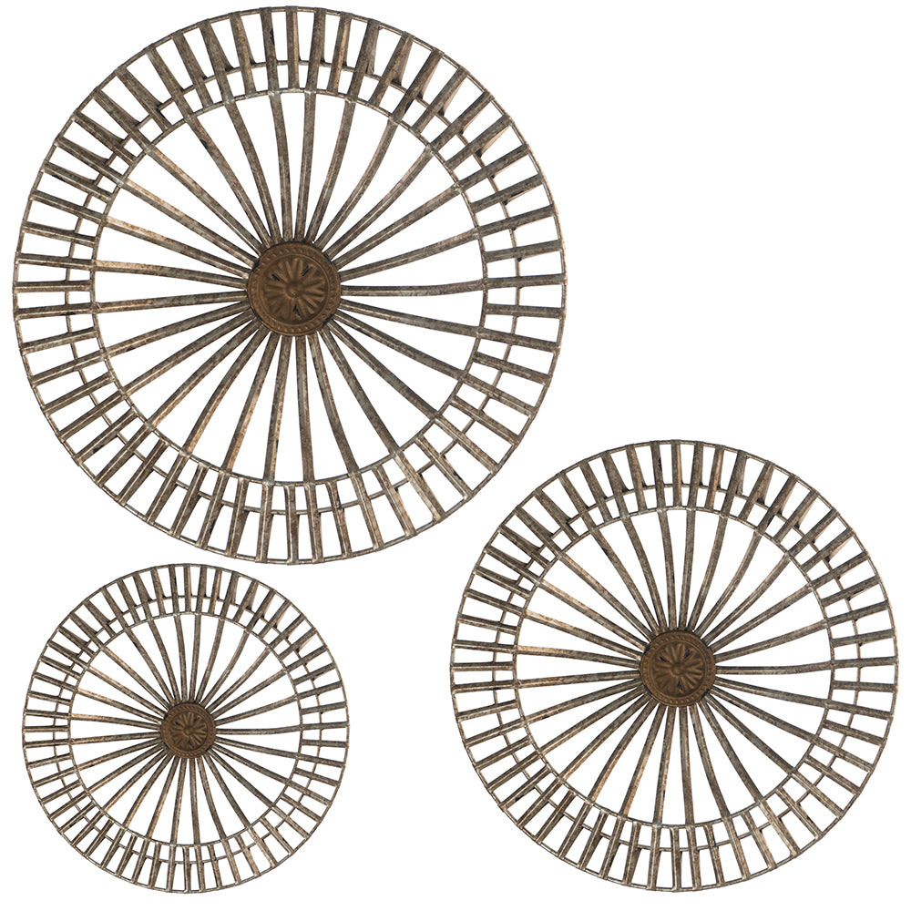 Set of 3 Jennings Metal Discs, Wall Decor
