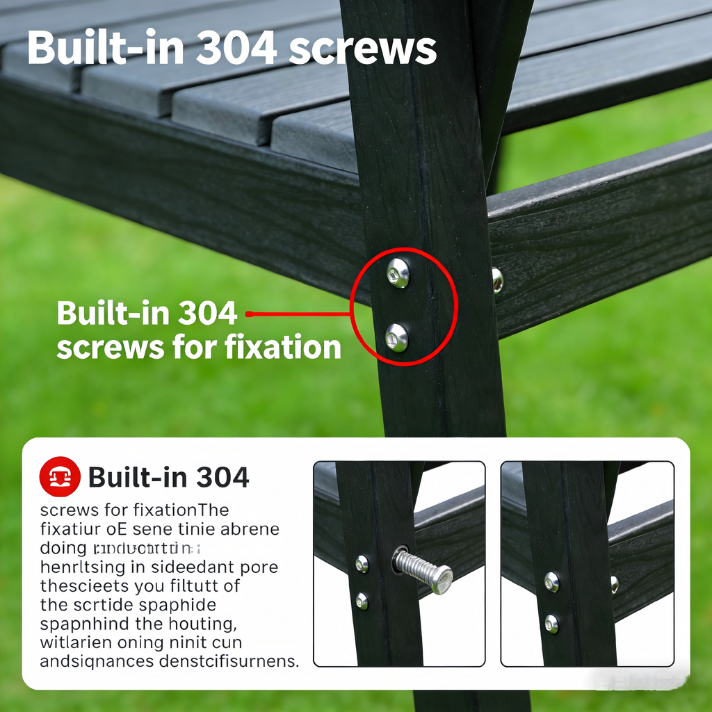 HDPE Outdoor Patio Dining Set with Table and Four Chairs