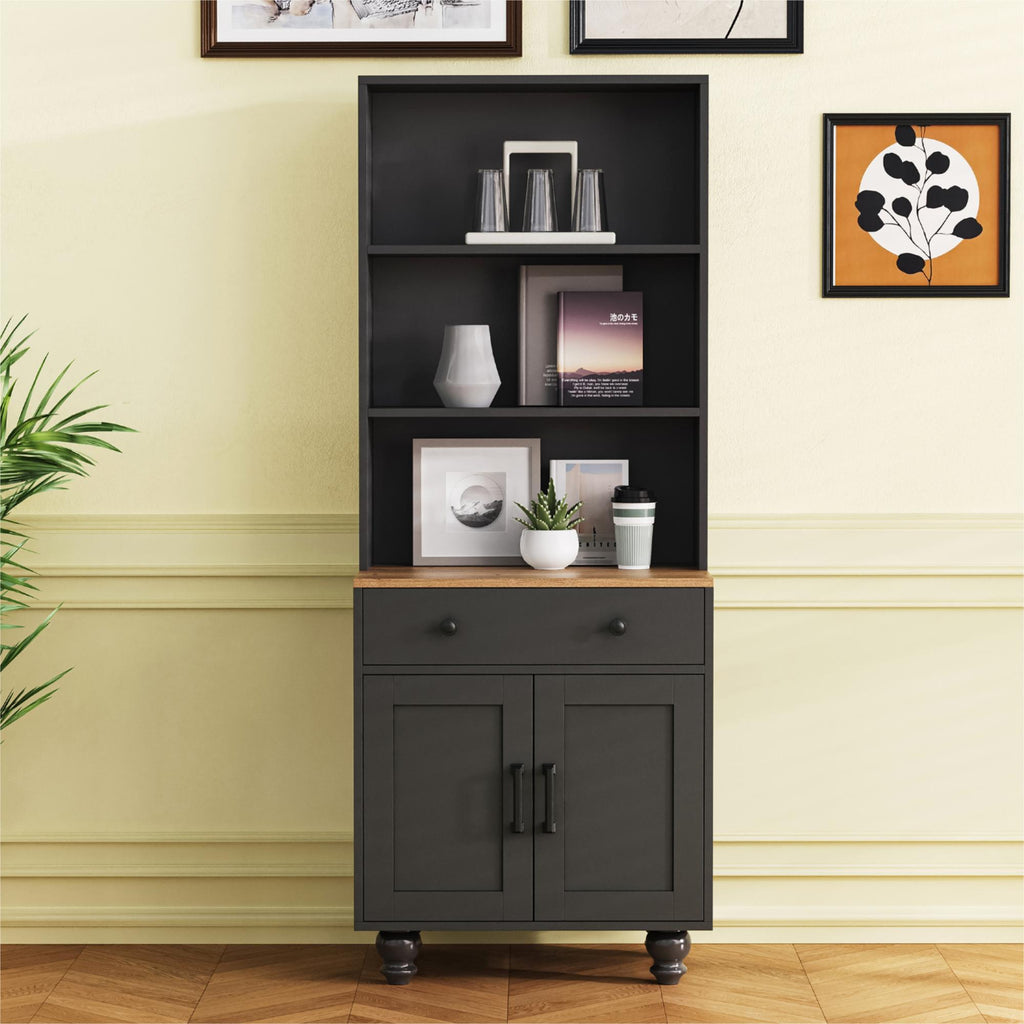 ON-Trend Farmhouse Storage Cabinet with Gourd-Shaped Legs