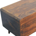 Solid Wood Curved Chestnut Blanket Box