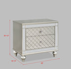 Glam 2-Drawer Bedroom Nightstand