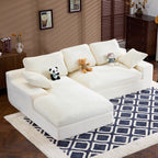 White Corduroy Compressed Sofa