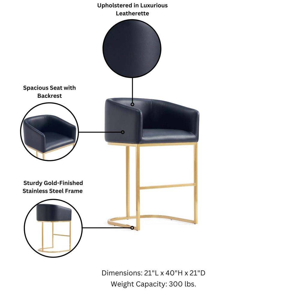 Louvre Metal Upholstered Barstool