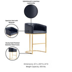 Louvre Metal Upholstered Barstool