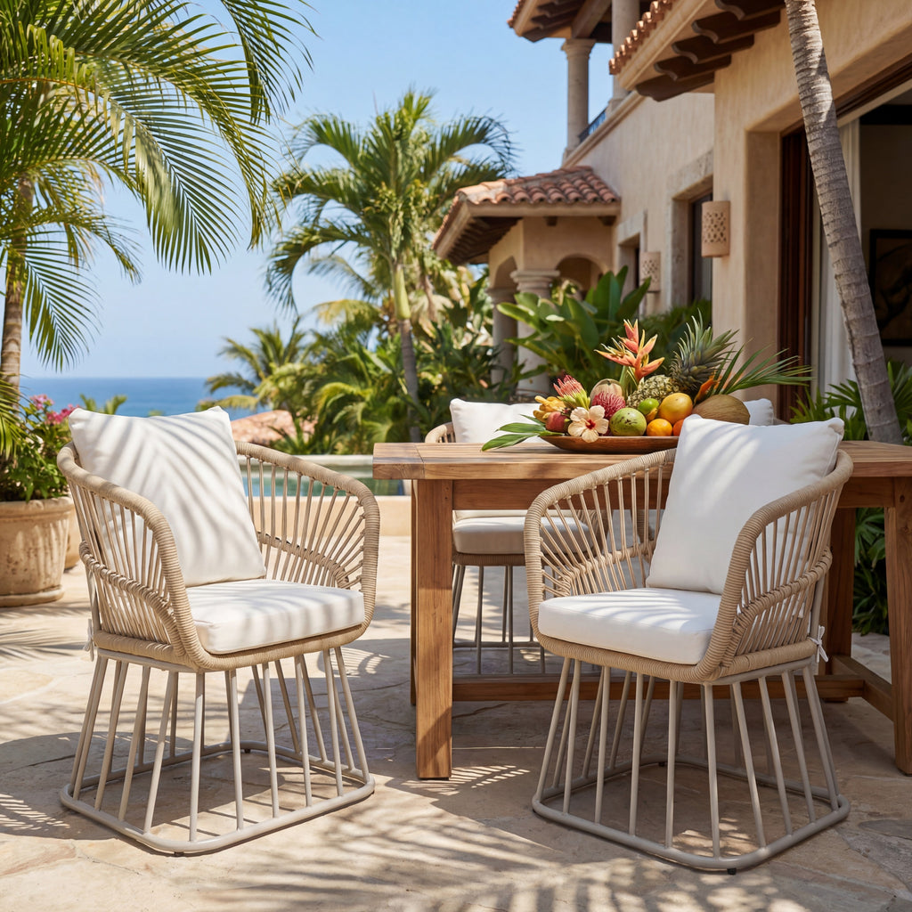 Outdoor Dining Chair MP1 - Teak Finish Wicker