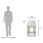Newport 26.5" Coastal Curved Back Upholstered Counter Stool
