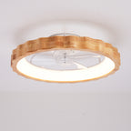 20" Plum Blossom Flush Mount Ceiling Fan With Lights and Remote