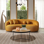 Drake Japandi Style Curvy Boucle Sofa