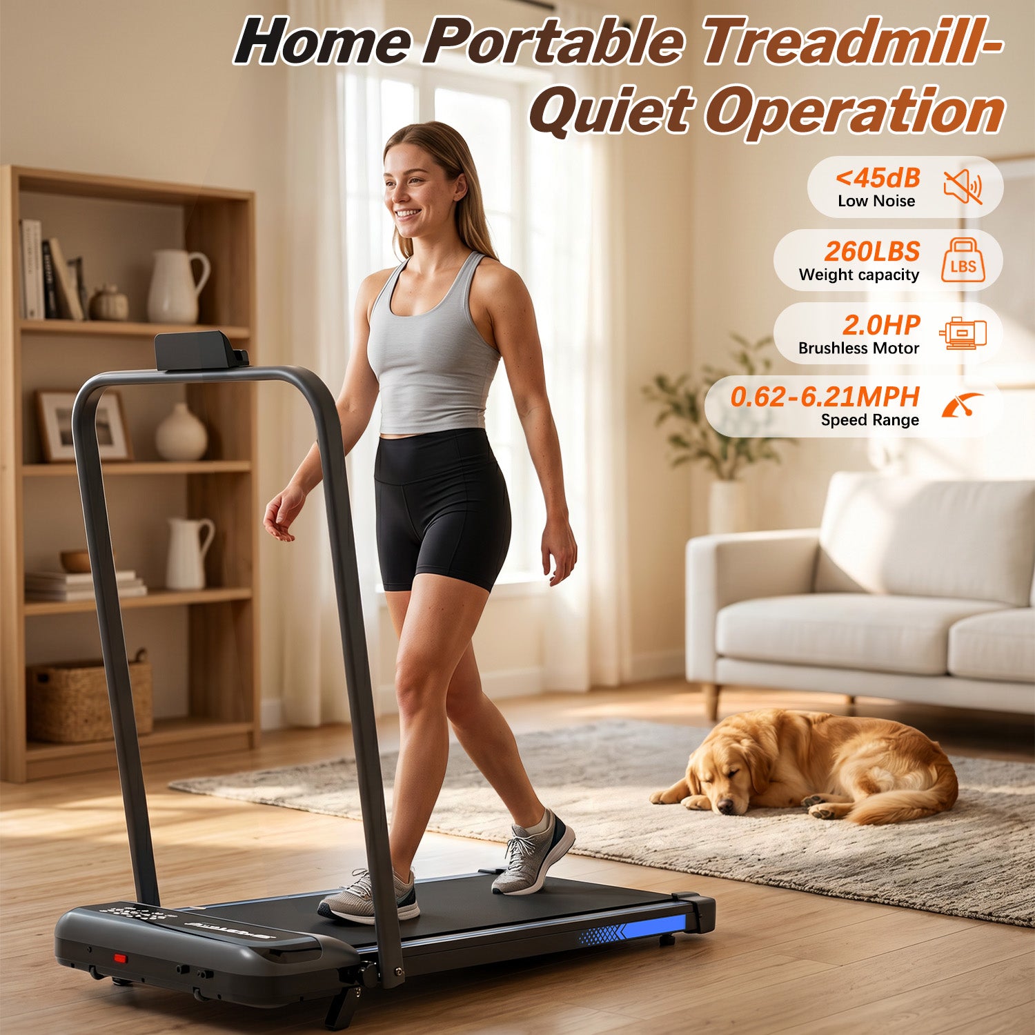 3 In 1 Under Desk Treadmill with Incline