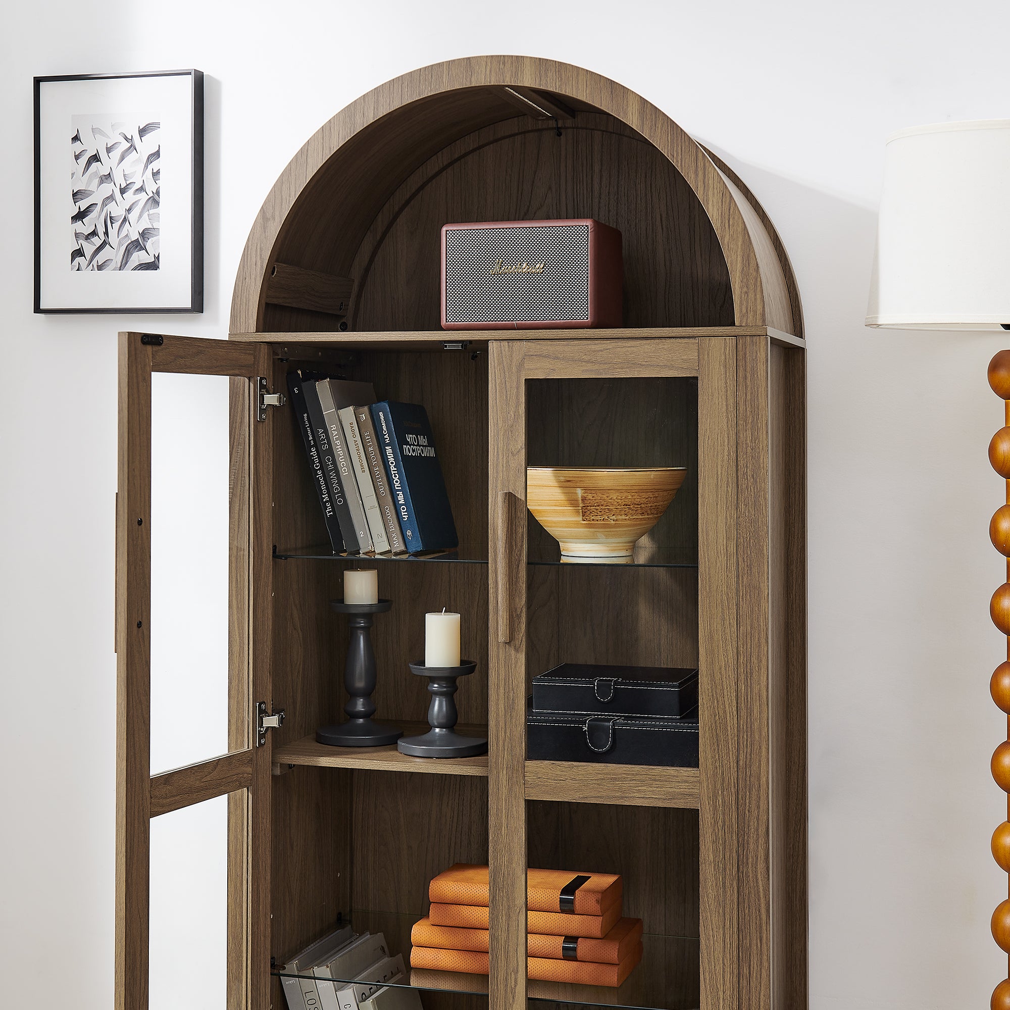 Modern Retro High Arched Storage Cabinet