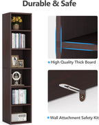 70.9" Cherry 6-Tier Narrow Corner Cube Bookcase