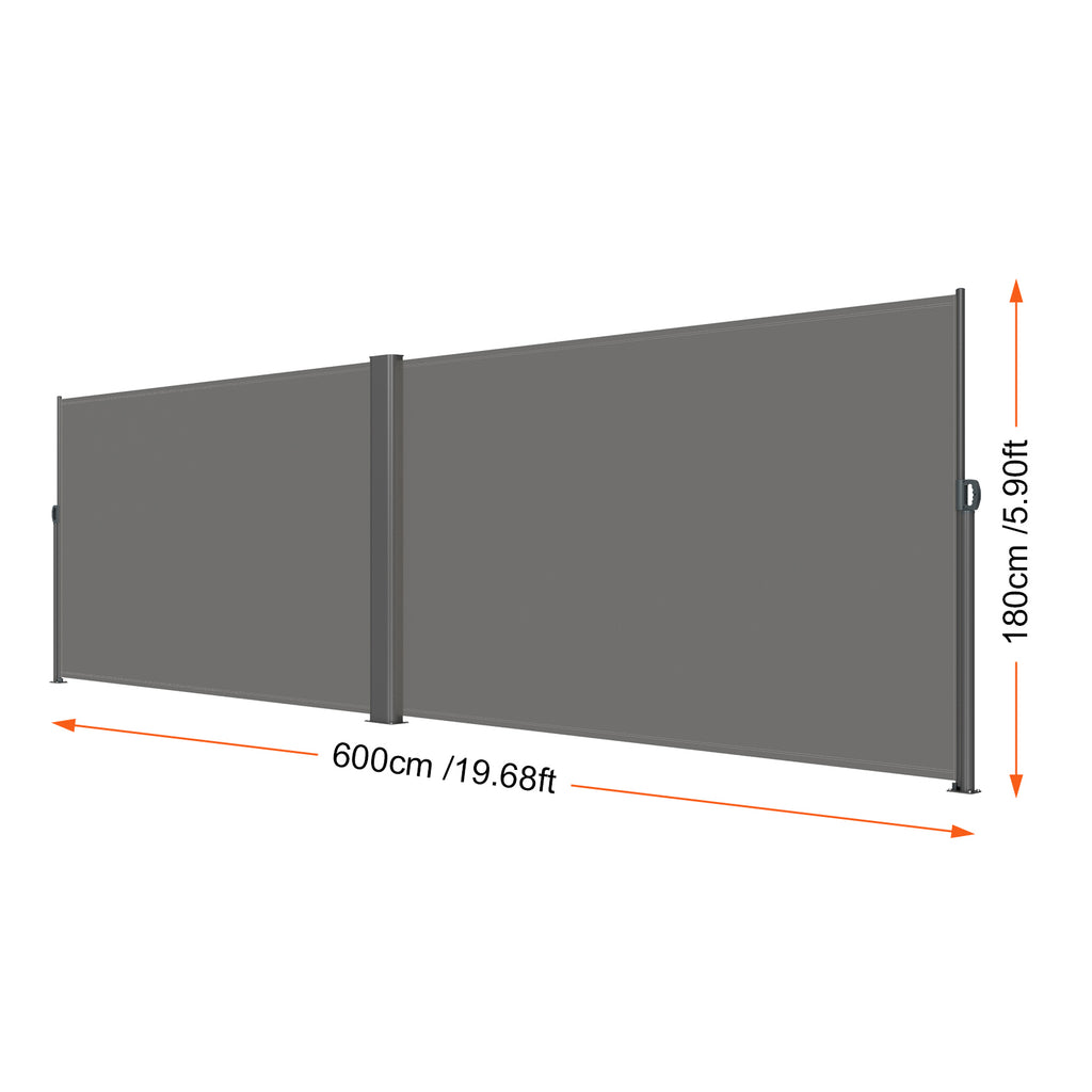 Retractable Side Awning 71''x 236'' Aluminum