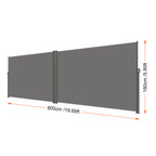 Retractable Side Awning 71''x 236'' Aluminum