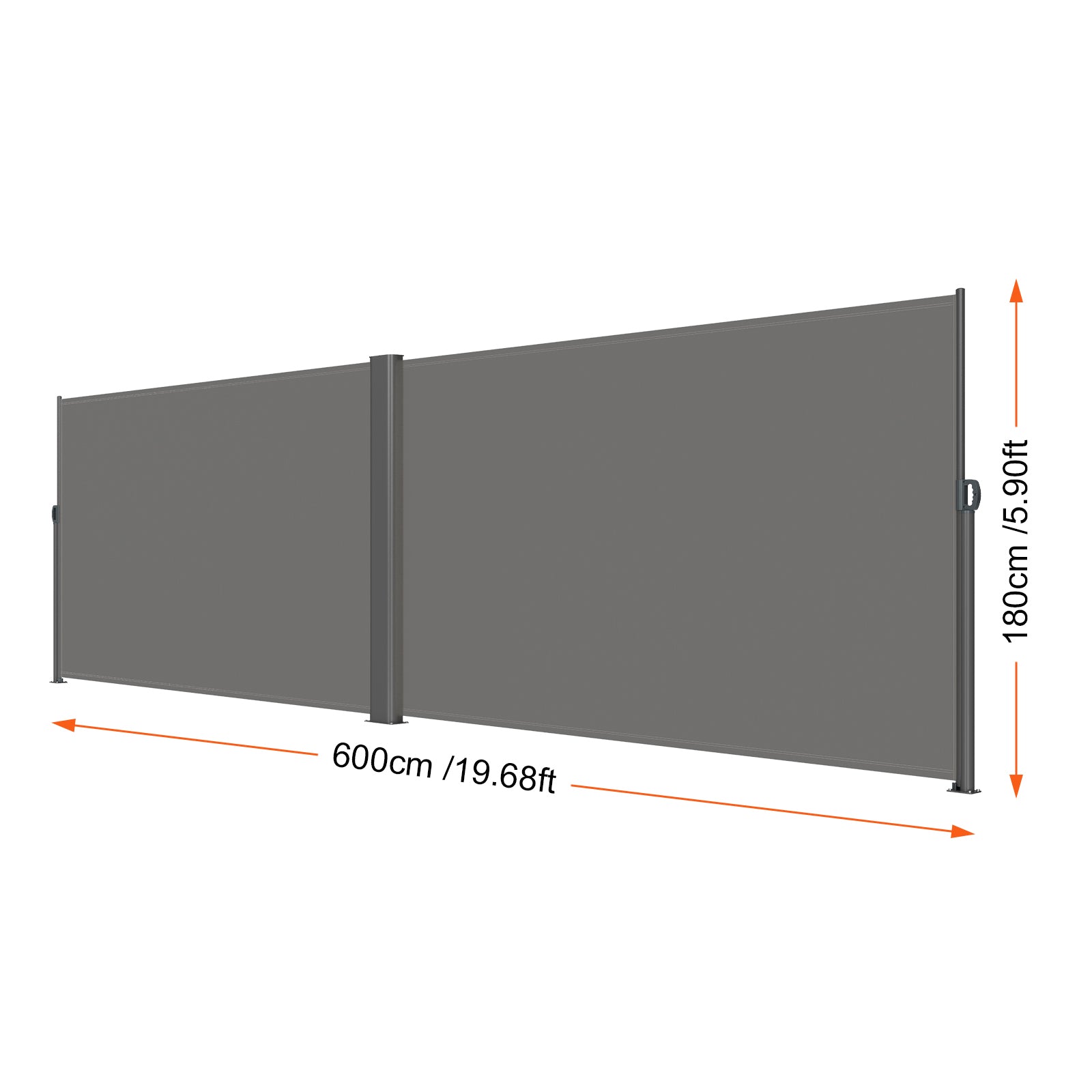 Retractable Side Awning 71''x 236'' Aluminum