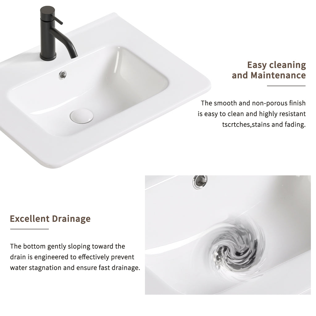 Glossy Ceramic Bathroom Vessel Sink