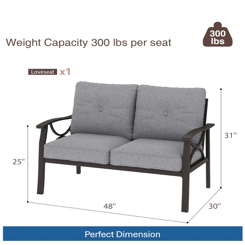 48" All-Weather Metal Loveseat