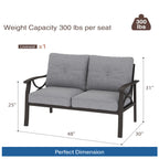 48" All-Weather Metal Loveseat