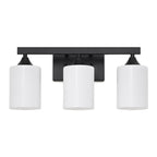3-Light Matte Black Bathroom Vanity Light