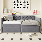 Twin Size Upholstered Daybed with Storage Drawers