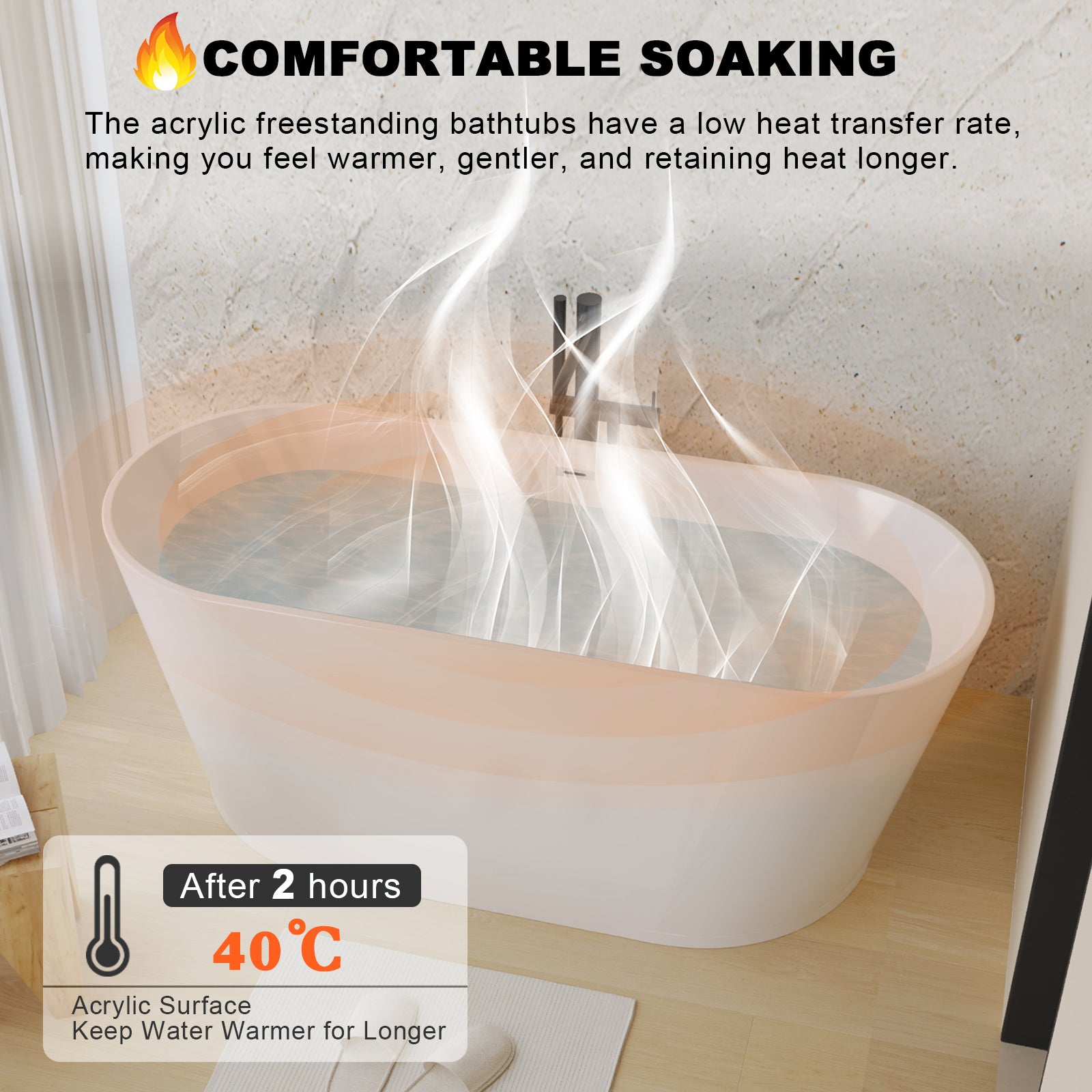 67" Acrylic Freestanding Bathtub