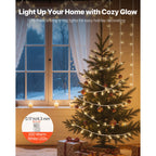 LED Christmas String Lights - 200 LED, 76 ft Connectable Warm