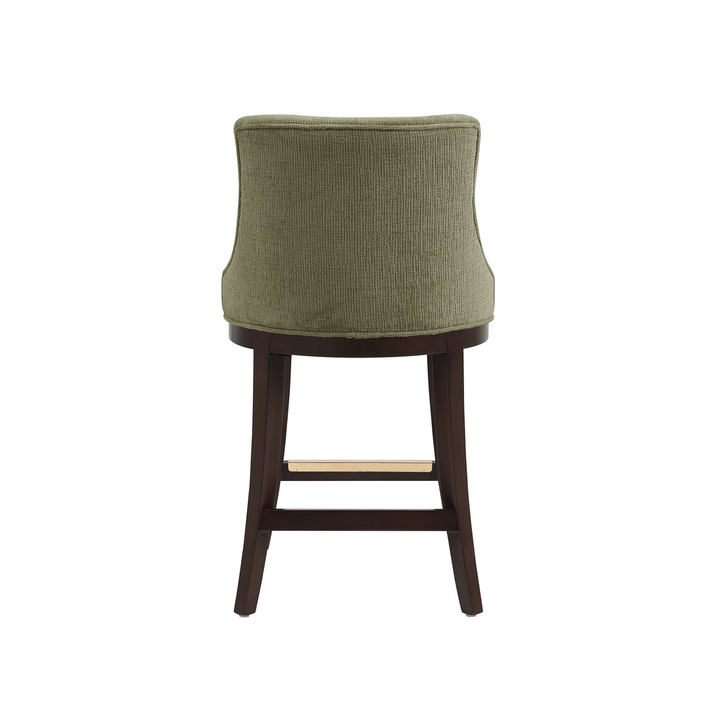 Lucia Wood Chenille Counter Stool in Leaf