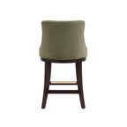 Lucia Wood Chenille Counter Stool in Leaf