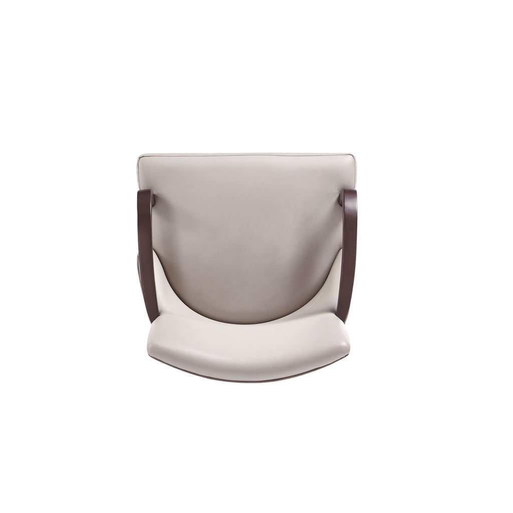 Shubert Wood Vegan Leather and Velvet Armchair