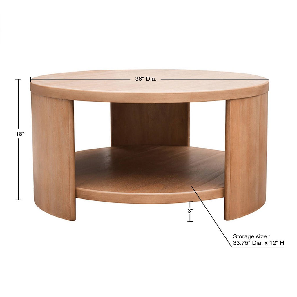 Round Coffee Table with Shelf