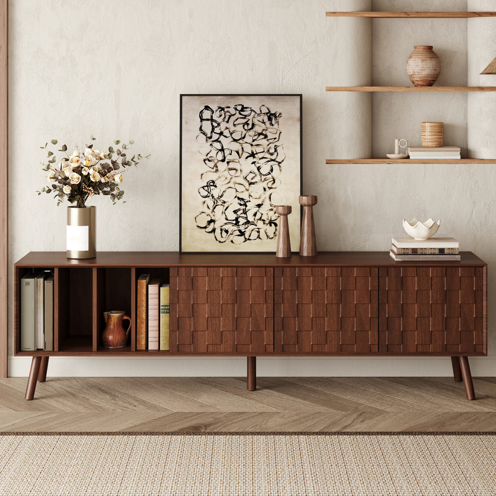 68" Mid-Century Modern TV Stand, Media Console Table