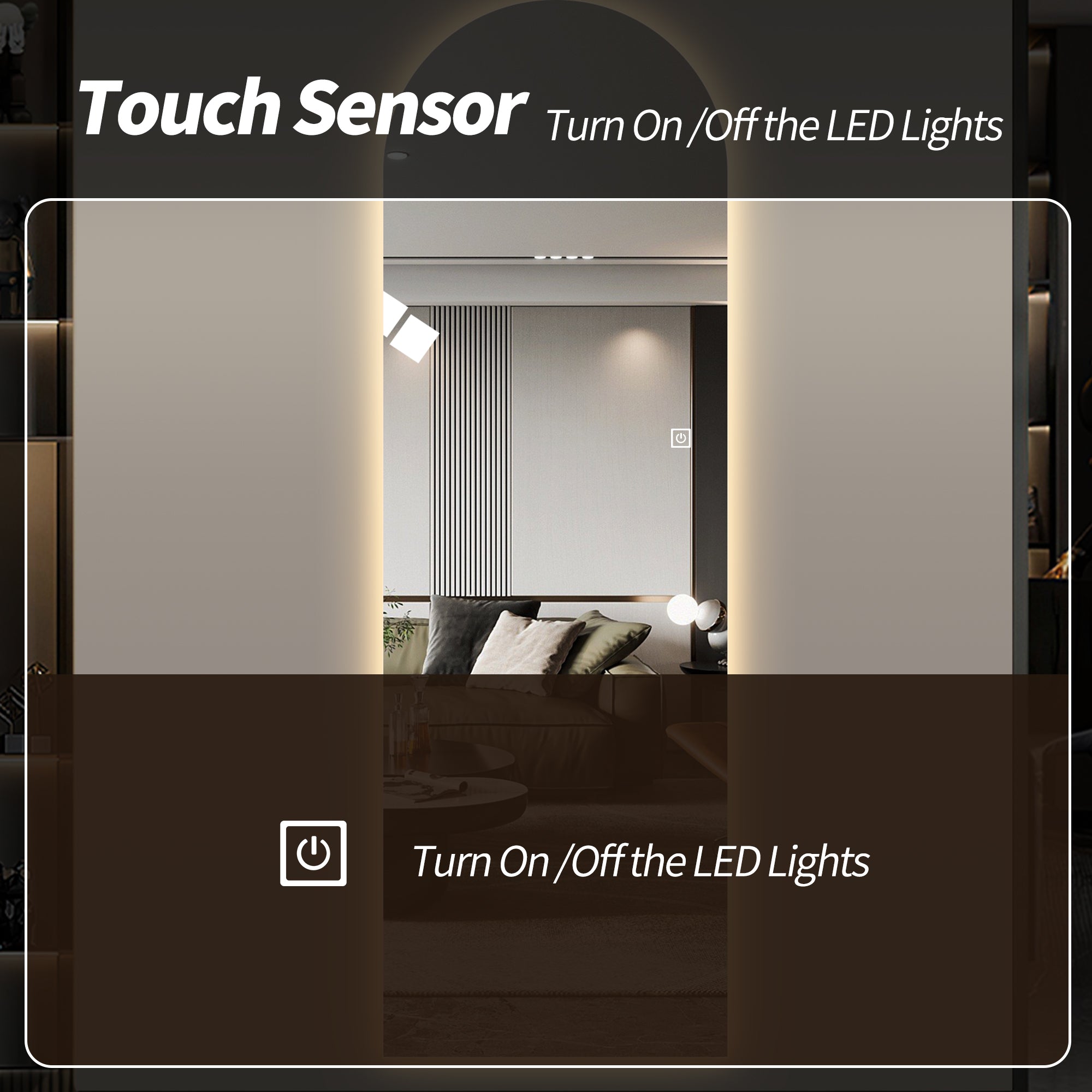 65" x 21" LED Full Length Wall Mirror