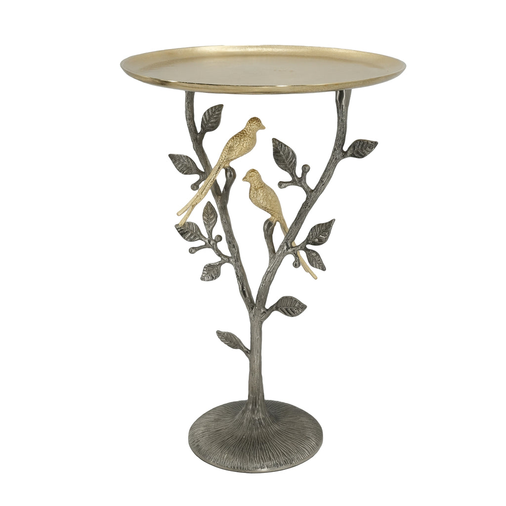 24-inch Metal Dual Bird Side Table