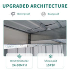 6x8FT Galvanized Steel Outdoor Storage Shed