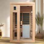 Low EMF Hemlock Wood Far-Infrared Indoor Two Person Sauna Room