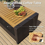 4-Piece All Weather Wicker Outdoor Patio Conversation Set