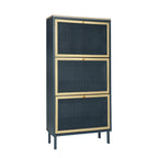 3 Metal Door Shoe Rack - Freestanding Modern Shoe Storage Cabinet