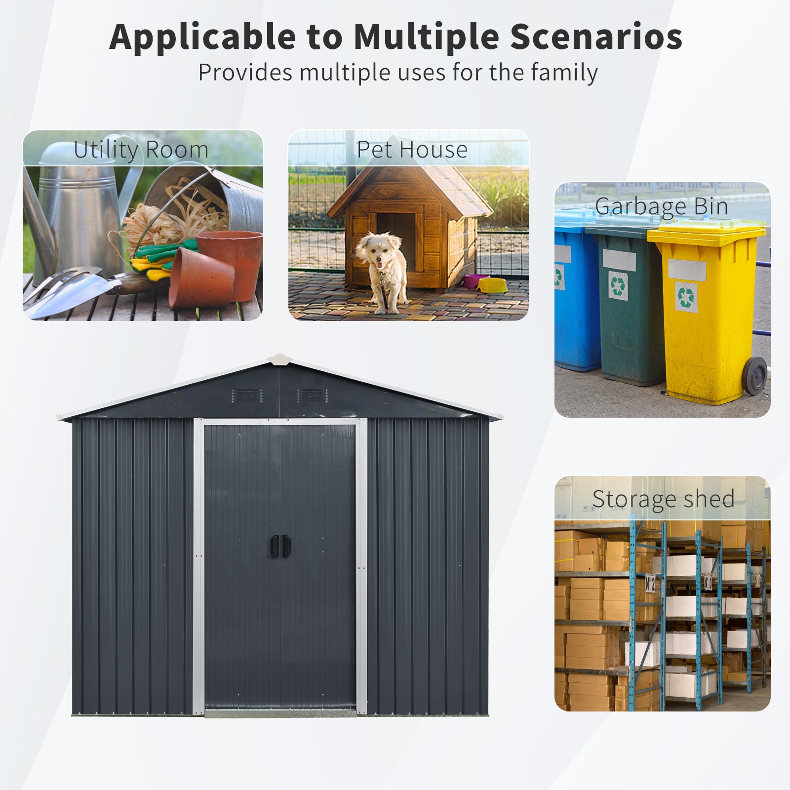 8ft x 4ft Outdoor Metal Storage Shed