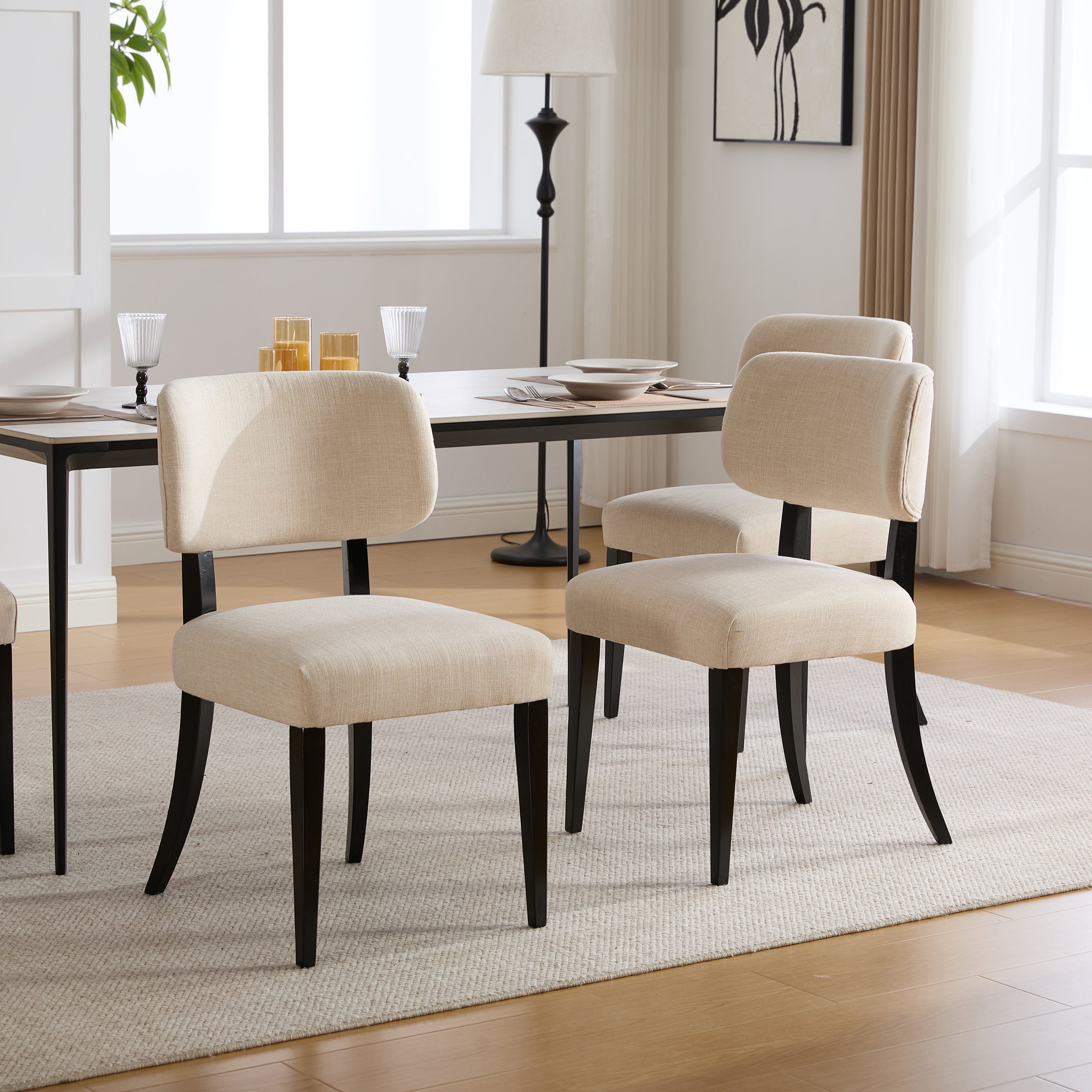 Wooden Dining Chairs Set of 2