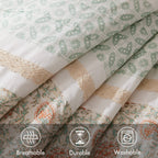 9 Piece Cotton Percale Comforter Set - Coral Queen