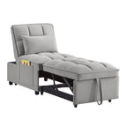 4 In1 Multi-Function Single Sofa Bed with Storage Pockets