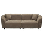 87" Curved Contemporary Sofa in Brown