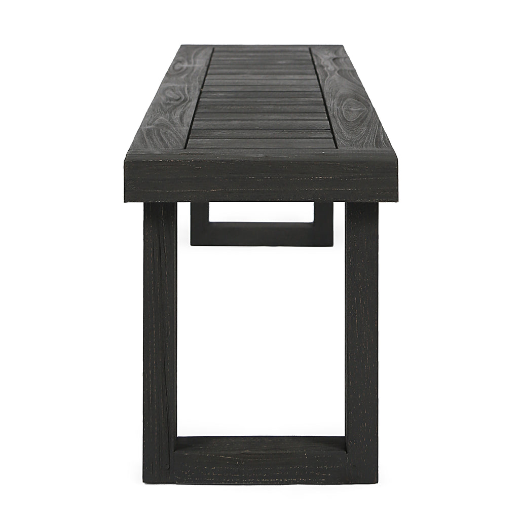 2-Piece Solid Acacia Wood Outdoor Dining Set, Sandblast Dark