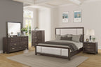 King Upholstered Headboard & Footboard Antique