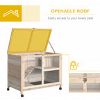 PawHut Indoor Rabbit Hutch with Wheels