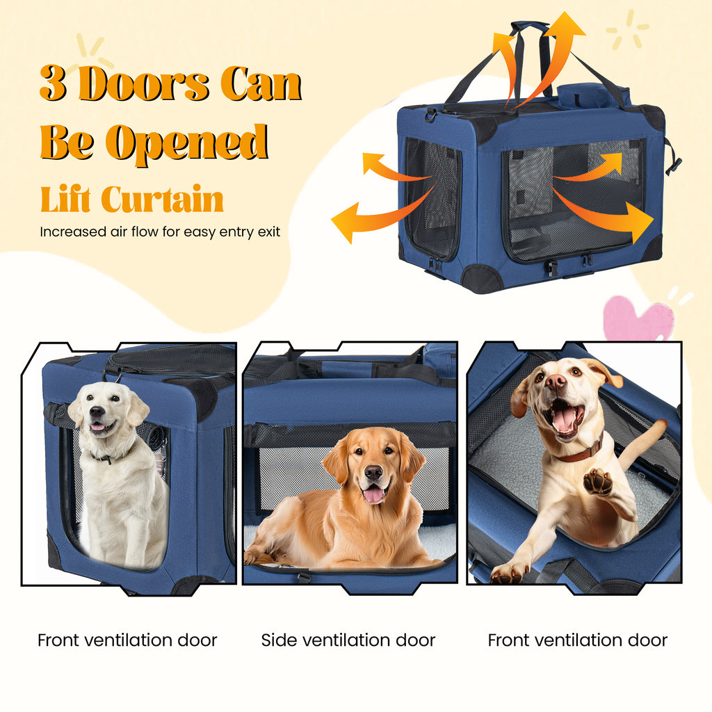 40" Soft Dog Crates Kennel with Mesh Windows