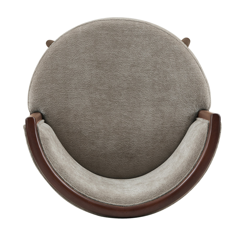 Evalyn Dove Textured Chenille Barstool with Beech Wood Legs