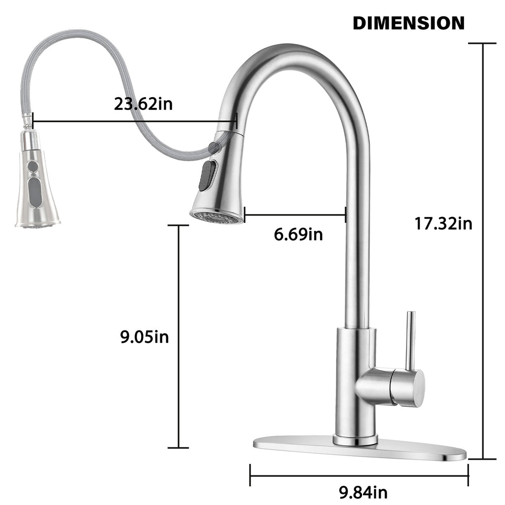 Brushed Nickel Pull-Down Kitchen Faucet